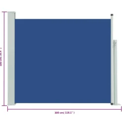 MAISON EXCLUSIVE - Auvent latéral rétractable de patio 100x300 cm bleu