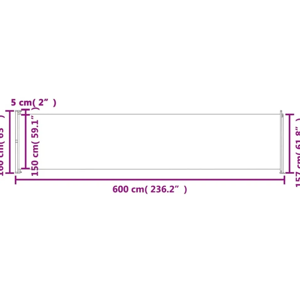 MAISON EXCLUSIVE - Auvent latéral rétractable de patio 160x600 cm crème
