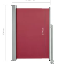 MAISON EXCLUSIVE - Auvent latéral rétractable de patio 120x300 cm rouge