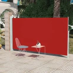 MAISON EXCLUSIVE - Auvent latéral rétractable de patio 160x300 cm rouge