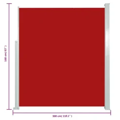 MAISON EXCLUSIVE - Auvent latéral rétractable de patio 160x300 cm rouge