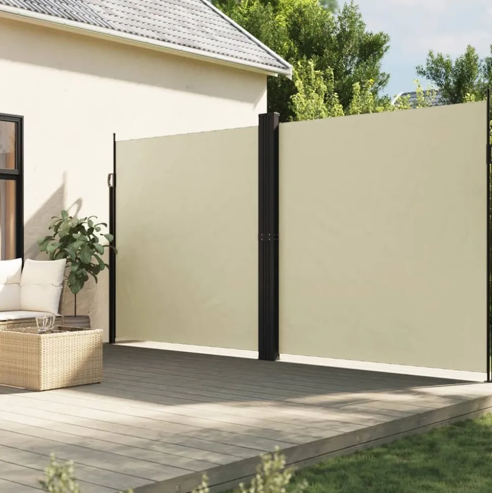 MAISON EXCLUSIVE - Auvent latéral rétractable crème 220x1200 cm