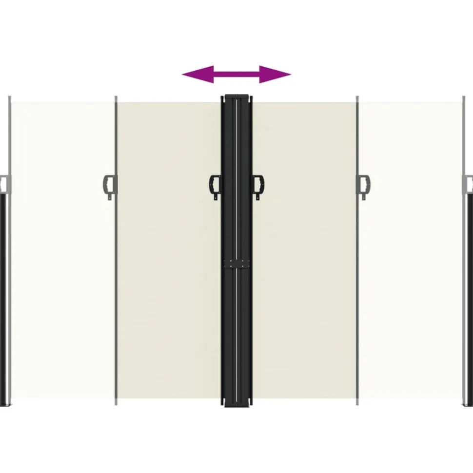 MAISON EXCLUSIVE - Auvent latéral rétractable crème 220x1200 cm