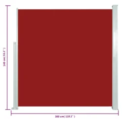 MAISON EXCLUSIVE - Auvent latéral rétractable de patio 140x300 cm rouge