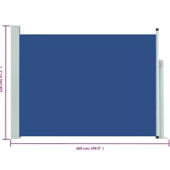 MAISON EXCLUSIVE - Auvent latéral rétractable de patio 120x500 cm bleu