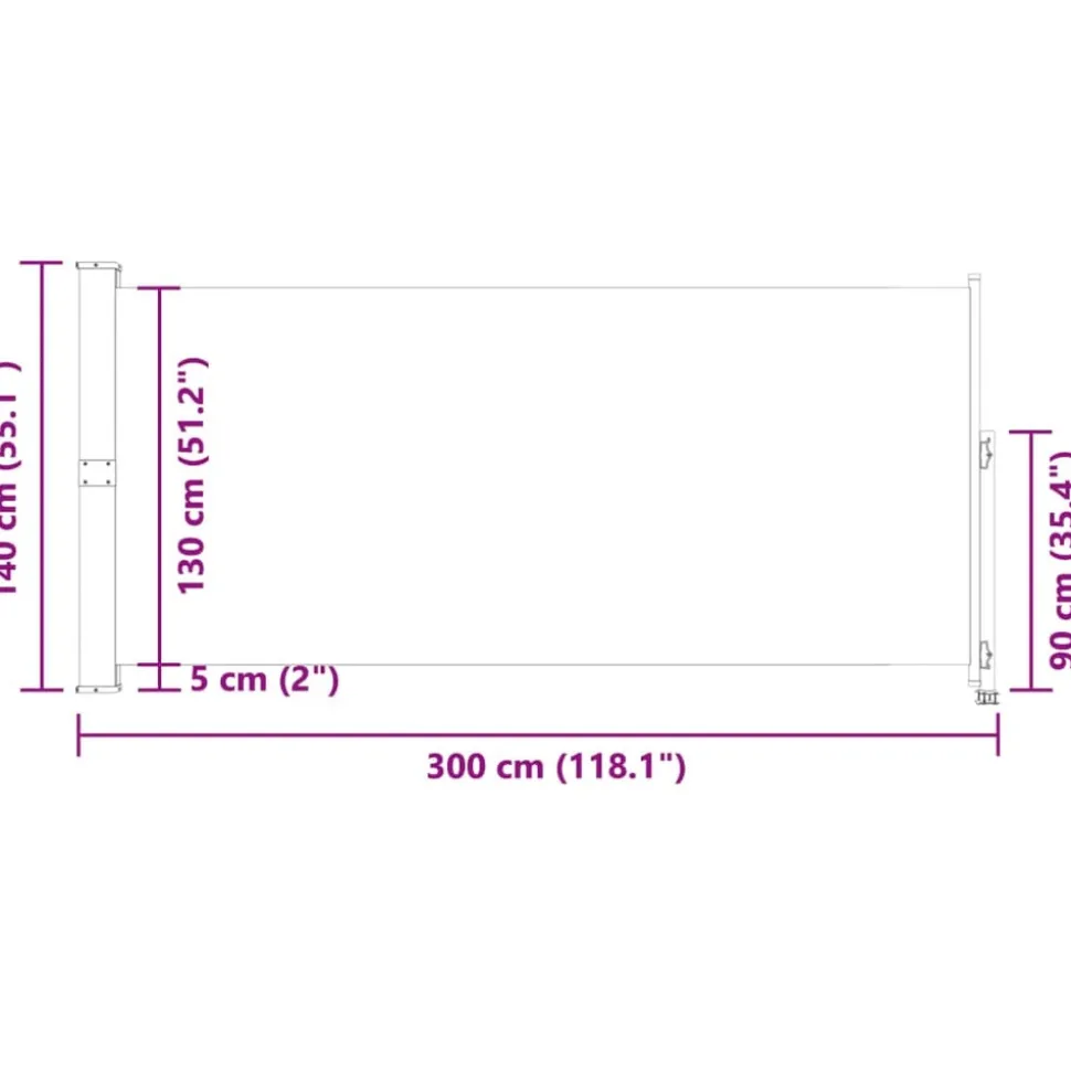 MAISON EXCLUSIVE - Auvent latéral rétractable de patio 140 x 300 cm bleu
