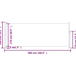 MAISON EXCLUSIVE - Auvent latéral rétractable de patio 180x500 cm gris