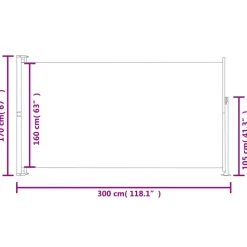 MAISON EXCLUSIVE - Auvent latéral rétractable de patio 170x300 cm bleu