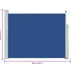 MAISON EXCLUSIVE - Auvent latéral rétractable de patio 140x500 cm bleu