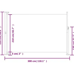 MAISON EXCLUSIVE - Auvent latéral rétractable de patio 220x300 cm rouge