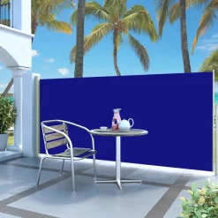 MAISON EXCLUSIVE - Auvent latéral rétractable de patio 140x300 cm bleu