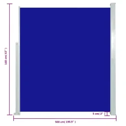 MAISON EXCLUSIVE - Auvent latéral rétractable de patio 160x500 cm bleu