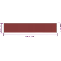 MAISON EXCLUSIVE - Auvent latéral rétractable de patio 117x600 cm rouge