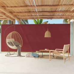 MAISON EXCLUSIVE - Auvent latéral rétractable de patio 220x600 cm rouge