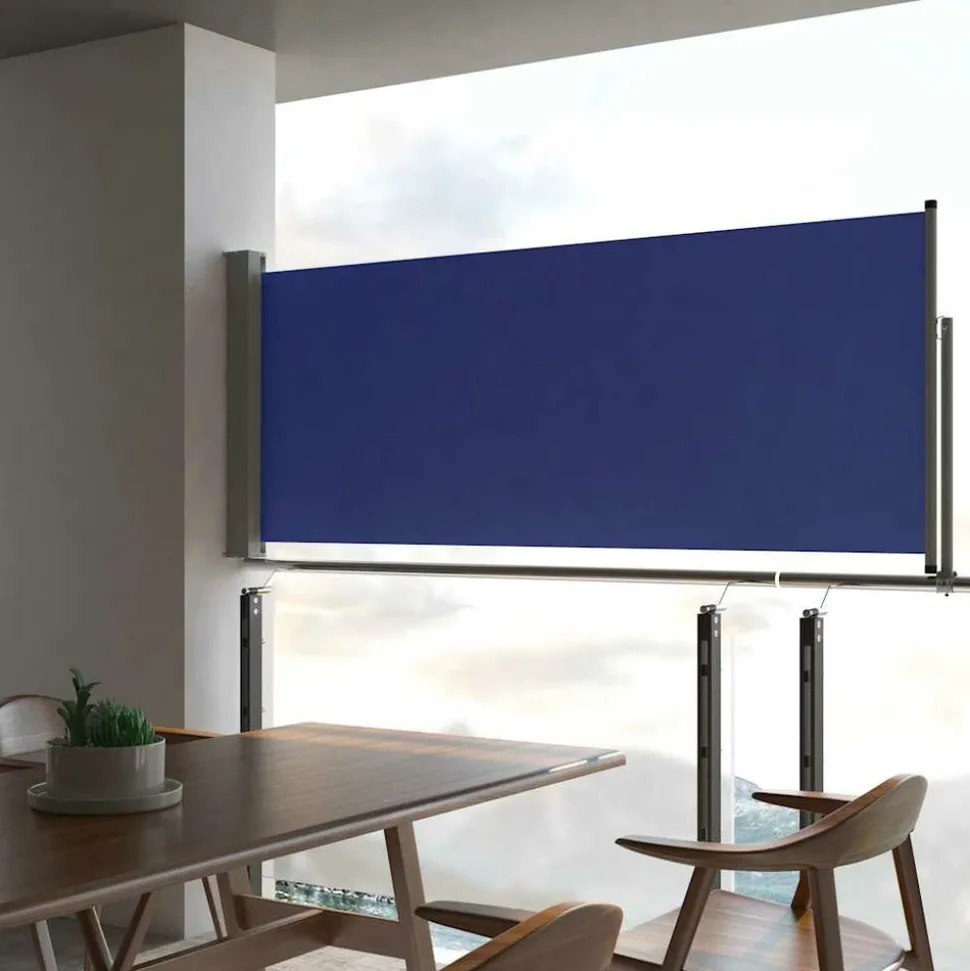 MAISON EXCLUSIVE - Auvent latéral rétractable de patio 100x300 cm bleu