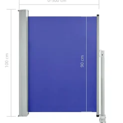 MAISON EXCLUSIVE - Auvent latéral rétractable de patio 100x300 cm bleu