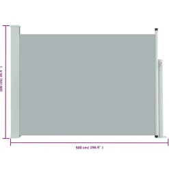 MAISON EXCLUSIVE - Auvent latéral rétractable de patio 100x500 cm gris
