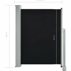 MAISON EXCLUSIVE - Auvent latéral rétractable de patio 100 x 300 cm noir