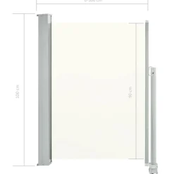 MAISON EXCLUSIVE - Auvent latéral rétractable de patio 100 x 300 cm blanc cassé