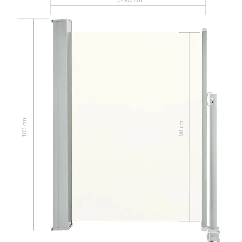 MAISON EXCLUSIVE - Auvent latéral rétractable de patio 100 x 300 cm blanc cassé