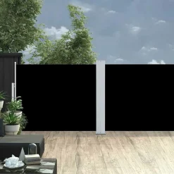 MAISON EXCLUSIVE - Auvent latéral rétractable de patio 140x1200 cm noir