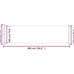 MAISON EXCLUSIVE - Auvent latéral rétractable de patio 200x600 cm rouge