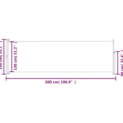MAISON EXCLUSIVE - Auvent latéral rétractable de patio 140x500 cm rouge