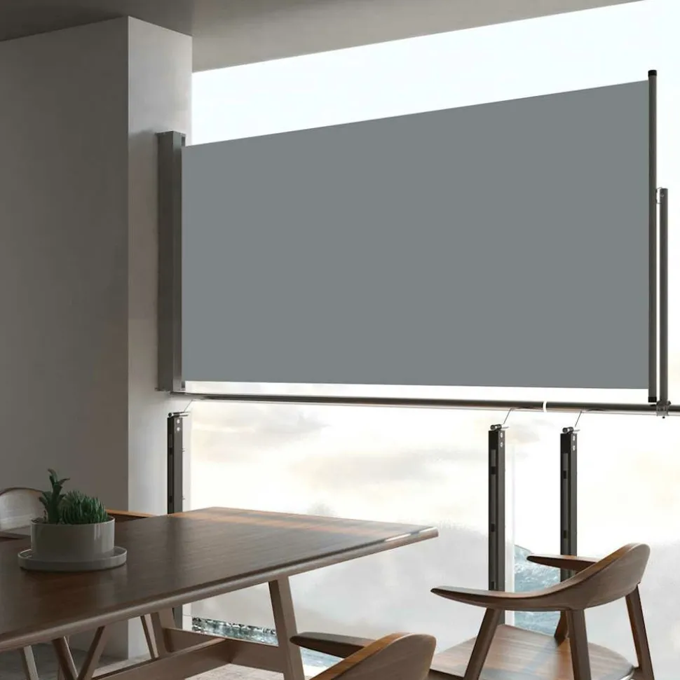 MAISON EXCLUSIVE - Auvent latéral rétractable de patio 80x300 cm gris