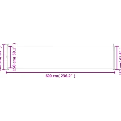 MAISON EXCLUSIVE - Auvent latéral rétractable de patio 160x600 cm rouge