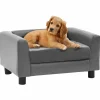 MAISON EXCLUSIVE - Canapé pour chien gris 60x43x30 cm peluche et similicuir