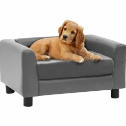 MAISON EXCLUSIVE - Canapé pour chien gris 60x43x30 cm peluche et similicuir