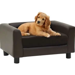 MAISON EXCLUSIVE - Canapé pour chien marron 60x43x30 cm peluche et similicuir