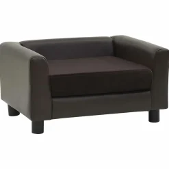 MAISON EXCLUSIVE - Canapé pour chien marron 60x43x30 cm peluche et similicuir