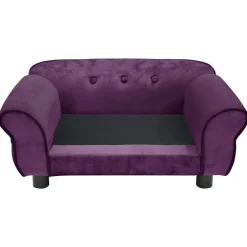 MAISON EXCLUSIVE - Canapé pour chien bordeaux 72x45x30 cm peluche