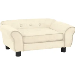 MAISON EXCLUSIVE - Canapé pour chien crème 72x45x30 cm peluche
