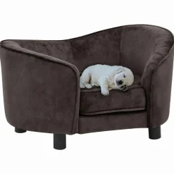 MAISON EXCLUSIVE - Canapé pour chien marron 69x49x40 cm peluche