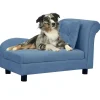 MAISON EXCLUSIVE - Canapé pour chien avec oreiller bleu 83x44x44 cm peluche