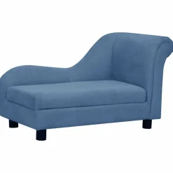 MAISON EXCLUSIVE - Canapé pour chien avec oreiller bleu 83x44x44 cm peluche