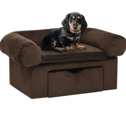 MAISON EXCLUSIVE - Canapé pour chien avec tiroir marron 75x50x38 cm peluche