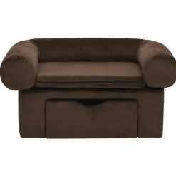 MAISON EXCLUSIVE - Canapé pour chien avec tiroir marron 75x50x38 cm peluche
