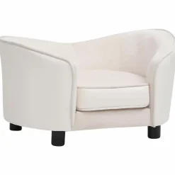MAISON EXCLUSIVE - Canapé pour chien crème 69x49x40 cm peluche et similicuir