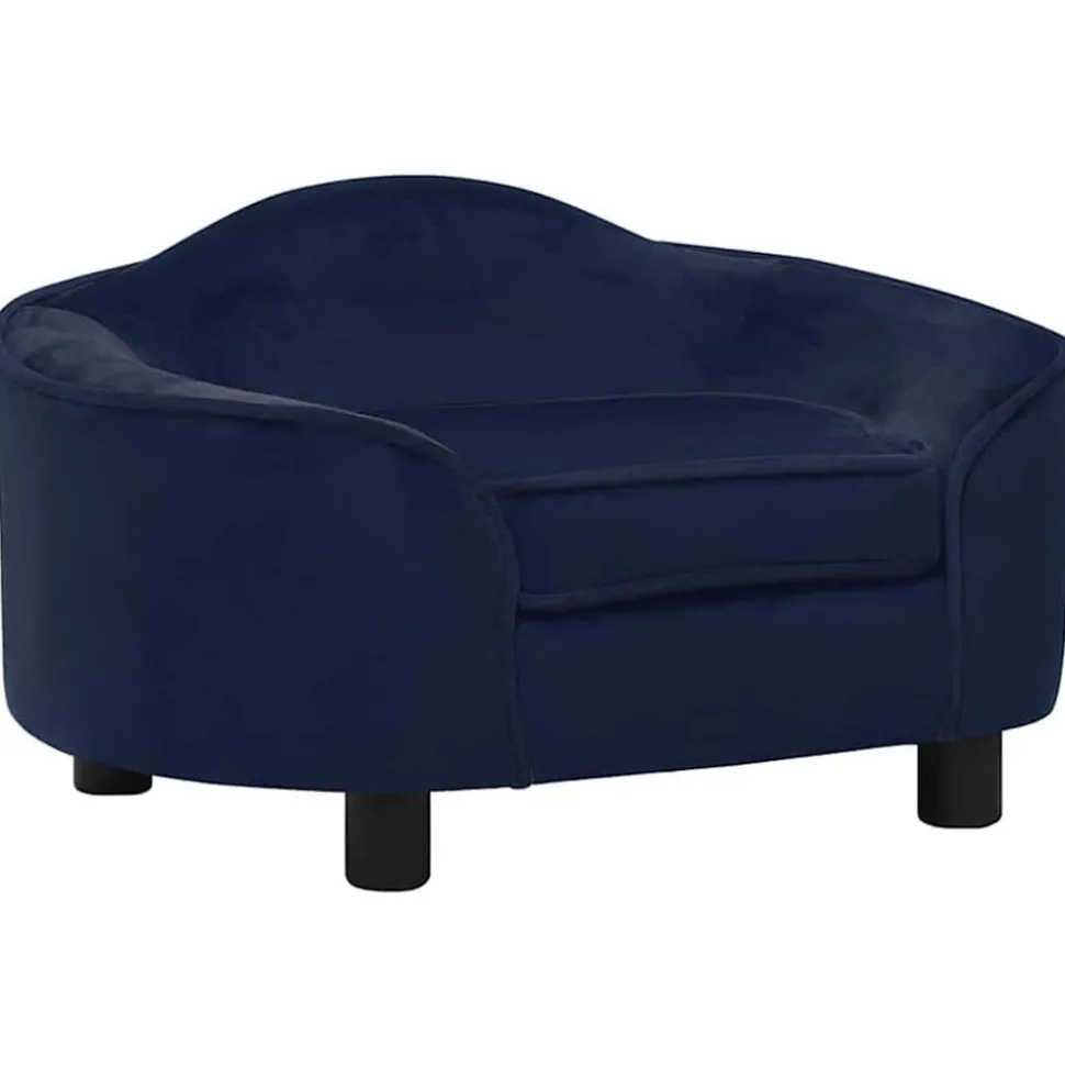 MAISON EXCLUSIVE - Canapé pour chien bleu 67x47x36 cm peluche