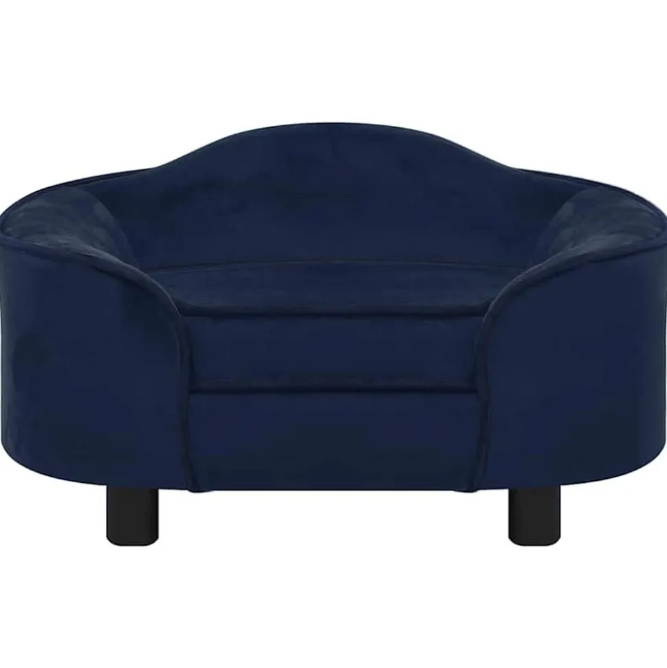 MAISON EXCLUSIVE - Canapé pour chien bleu 67x47x36 cm peluche
