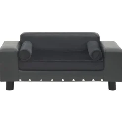 MAISON EXCLUSIVE - Canapé pour chien gris foncé 81x43x31 cm peluche et similicuir