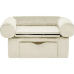 MAISON EXCLUSIVE - Canapé pour chien avec tiroir crème 75x50x38 cm peluche