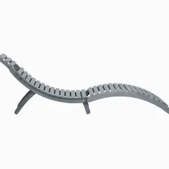 MAISON EXCLUSIVE - Chaise longue avec coussin gris bois d'acacia solide