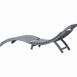 MAISON EXCLUSIVE - Chaise longue avec coussin gris bois d'acacia solide