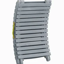 MAISON EXCLUSIVE - Chaise longue avec coussin gris bois d'acacia solide