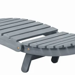 MAISON EXCLUSIVE - Chaise longue avec coussin gris bois d'acacia solide