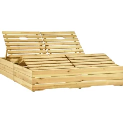 MAISON EXCLUSIVE - Chaise longue double avec coussins bois de pin imprégné